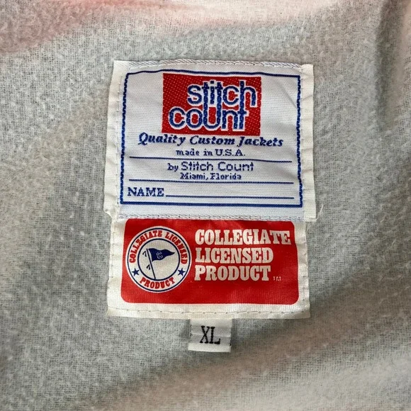 VINTAGE Miami Hurricanes Stitch Count Jacket XL Green Rare 90s Made In USA VTG - Picture 4 of 11